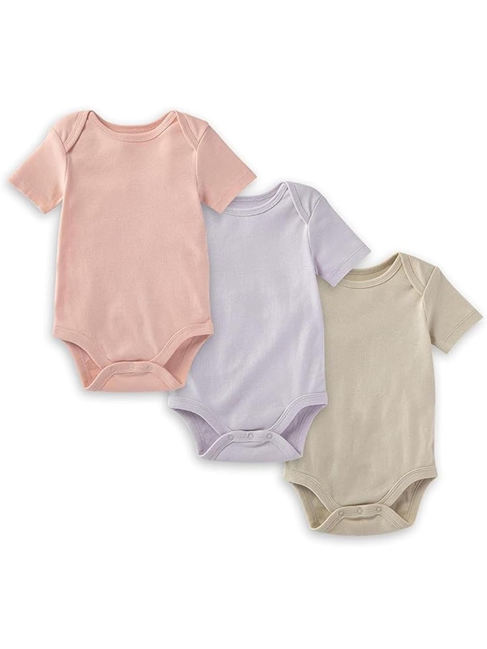 BURT'S BEES BABY Short Sleeve Organic Cotton Bodysuits, 3-Pack